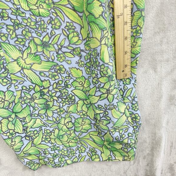 Tibi Hyland Womens Dress Size 12 Green Sheath Knee Length Sleeveless Silk Tropic - Picture 8 of 12